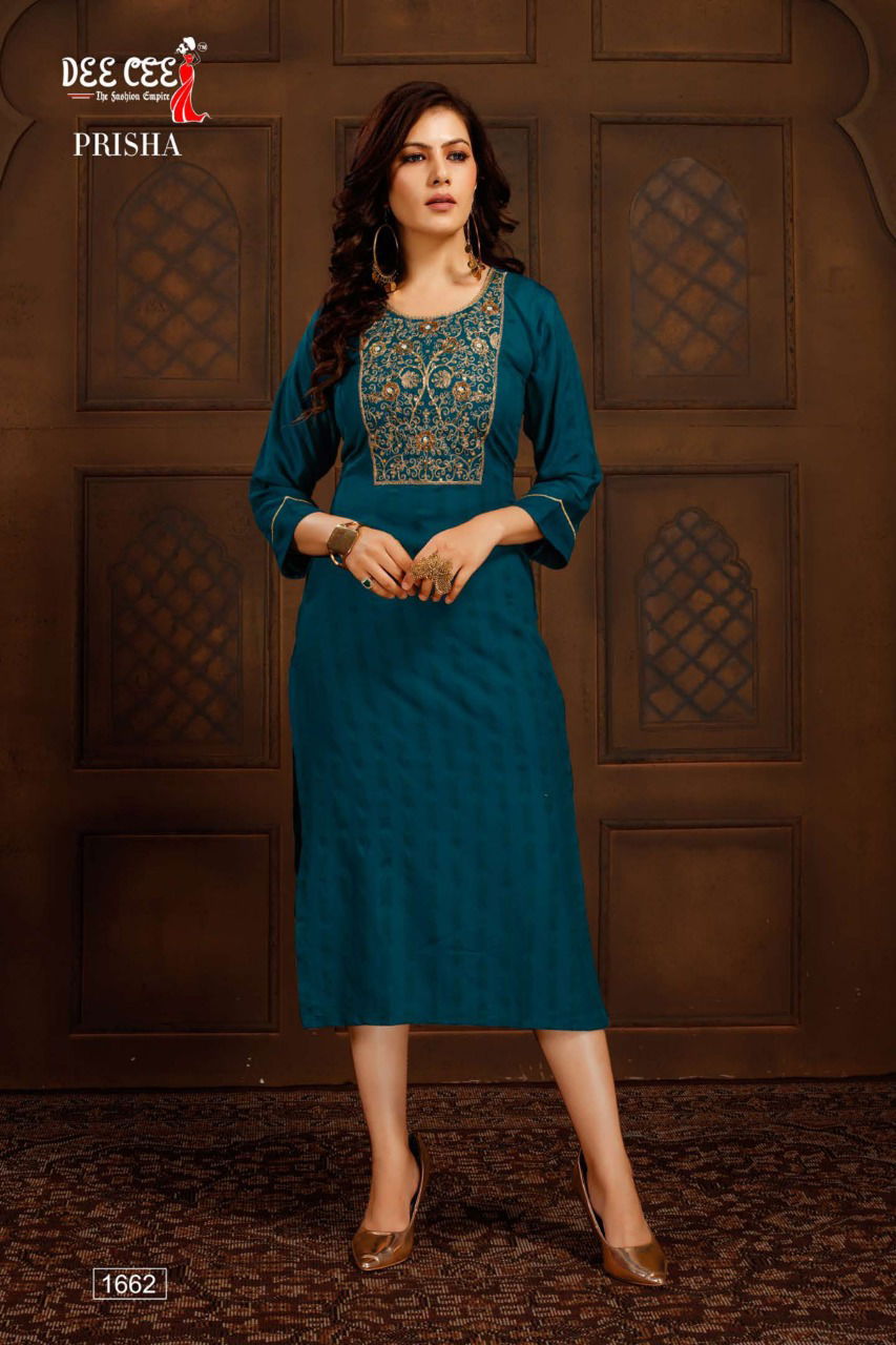 Deecee Prisha Rayon Fancy Party Wear Designer Stylish Kurti Collection